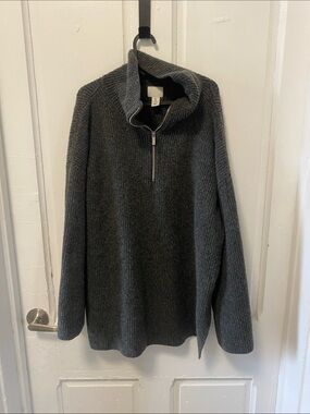 H&M Women's Dark Gray Half-Zip Sweater